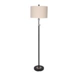 Metal Floor Lamp with Cream Drum Shade