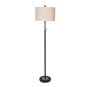 Metal Floor Lamp with Cream Drum Shade