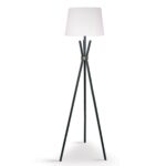 Tripod Floor Lamp in Metal and Antique Brass