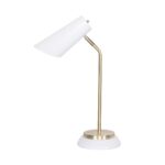 Electric Reading Light Table Lamp Brass Finish - White