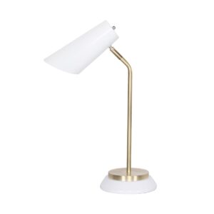 Electric Reading Light Table Lamp Brass Finish - White