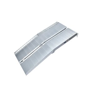 Aluminium Portable Non-slip Wheelchair Ramp 4ft - Silver