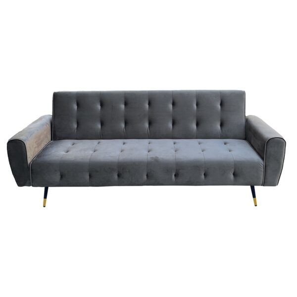 Ava 3-seater Tufted Velvet Sofa Bed By  - Dark Grey