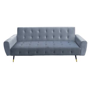 Ava 3-seater Tufted Velvet Sofa Bed By  - Light Grey