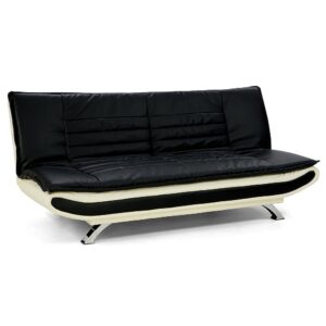 Bronx Sofa Bed Faux Leather Lounge Couch Futon Furniture Adjustable Suite Black