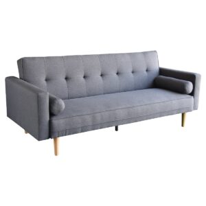 Madison Sofa Bed Lounge Couch Futon Furniture Home Dark Grey Linen Suite