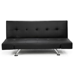 Brooklyn Sofa Bed Faux Leather Lounge Couch Futon Furniture Adjustable Suite Bk