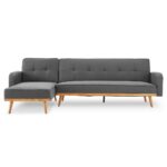 3-Seater Corner Sofa Bed with Chaise Lounge - Dark Grey