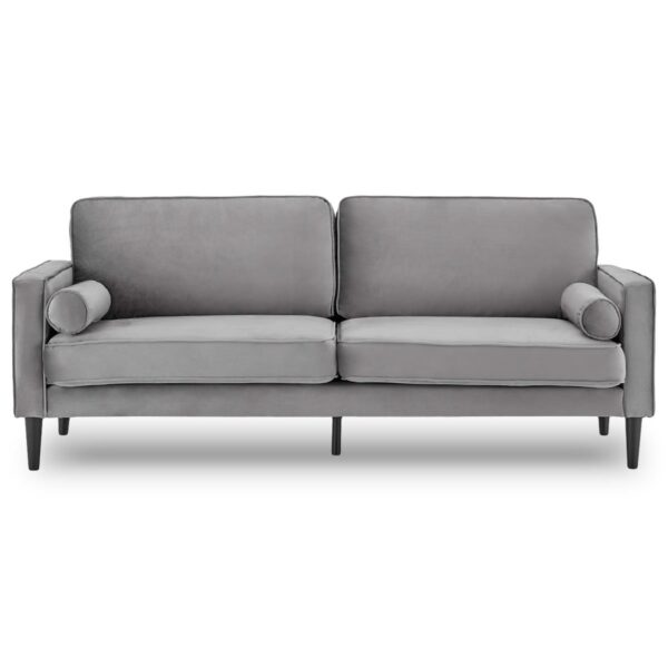 Faux Velvet Sofa Bed Couch Furniture Lounge Suite Seat Grey