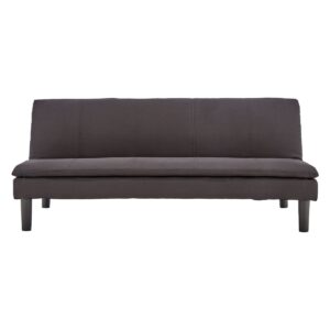 3 Seater Modular Faux Linen Fabric Sofa Bed Couch - Black