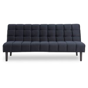 Faux Suede Fabric Sofa Bed Furniture Lounge Seat Black