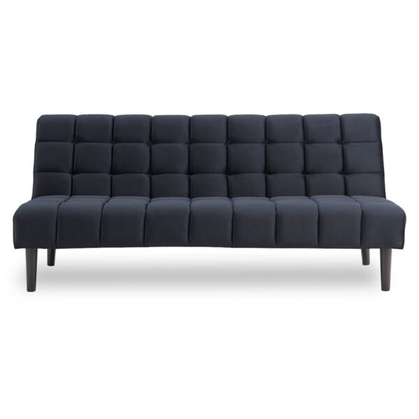 Faux Suede Fabric Sofa Bed Furniture Lounge Seat Black