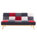 3 Seater Modular Linen Fabric Wood Sofa Bed Couch - Multi-colour