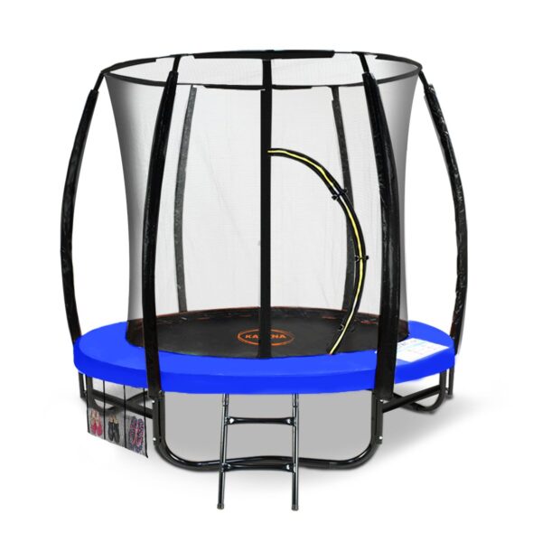 Classic 6ft Outdoor Round Blue Trampoline With Safety Enclosure