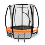 Classic 6ft Outdoor Round Orange Trampoline Safety Enclosure