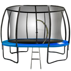 8ft Trampoline Free Ladder Spring Mat Net Safety Pad Cover Round Enclosure Blue