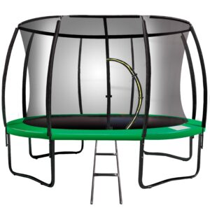 8ft Trampoline Free Ladder Spring Mat Net Safety Pad Cover Round Enclosure Green