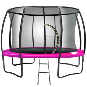 8ft Trampoline Free Ladder Spring Mat Net Safety Pad Cover Round Enclosure Pink