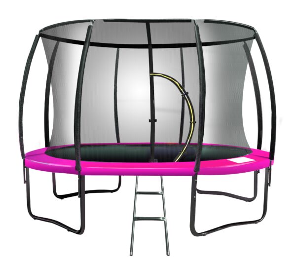 8ft Trampoline Free Ladder Spring Mat Net Safety Pad Cover Round Enclosure Pink