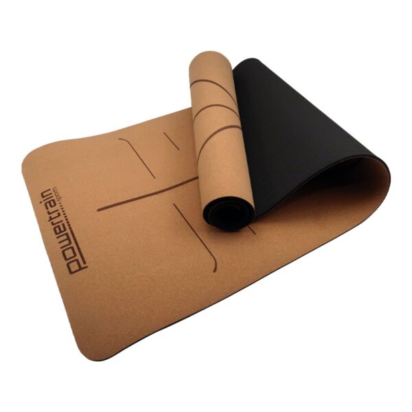 Cork Yoga Mat with Carry Straps Home Gym Pilates - Body Line