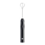 USB Charging Electric Egg Beater Milk Frother Handheld Drink Coffee Foamer Black with 2 Stainless Steel Whisks