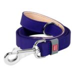 Waudog Flat Leather Clip Leash 25MM PURPLE 122CM