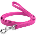 Waudog Leather Flat Clip Leash W9MM - L122CM PINK