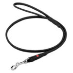 Waudog Leather Round Clip Leash W4MM - L183CM BLACK