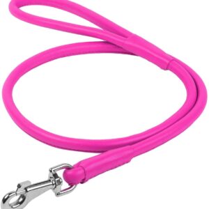 Waudog Leather Round Clip Leash W4MM - L183CM PINK