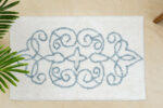 Cotton Medallion Tufted Non Slip Jacquard Bath mat