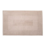 Microfiber Soft Non Slip Bath Mat Check Design (Taupe)