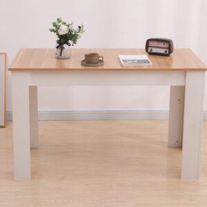 Dining Table Rectangular Wooden 120M-Wood&White