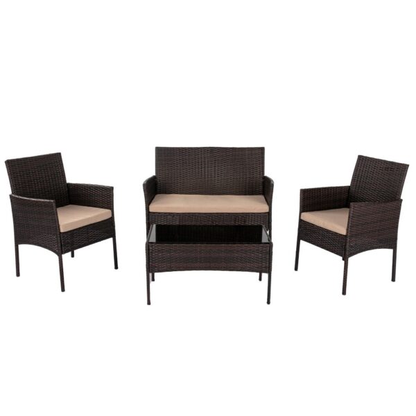 4-Seat Wicker Outdoor Lounge Set