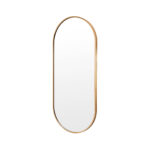 Wall Mirror Oval Aluminum Frame Bathroom 45x100cm GOLD