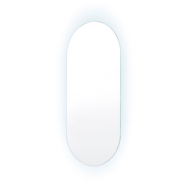 LED Wall Mirror Oval Anti-Fog Bathroom 45x100cm BLACK