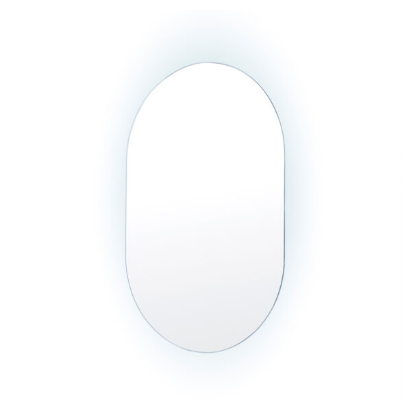 LED Wall Mirror Oval Anti-Fog Bathroom 50x75cm BLACK