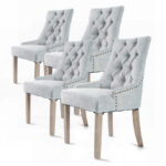 4X French Provincial Dining Chair Oak Leg AMOUR GREY