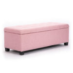 Storage Ottoman Stool 102cm Fabric PINK