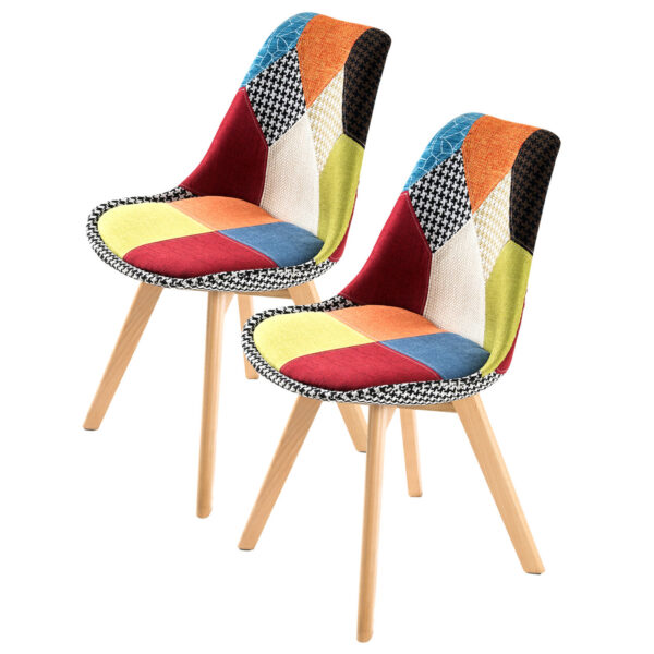 2X Retro Dining Cafe Chair Padded Seat MULTI COLOUR