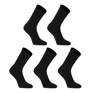 5X  3D Seamless Crew Socks Large Slim Breathable BLACK