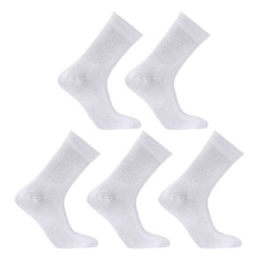 5X  3D Seamless Crew Socks Large Slim Breathable WHITE