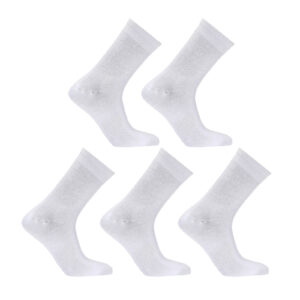 5X  3D Seamless Crew Socks Medium Slim Breathable WHITE