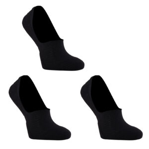 3X  Cushion No Show Ankle Socks Large Non-Slip Breathable BLACK