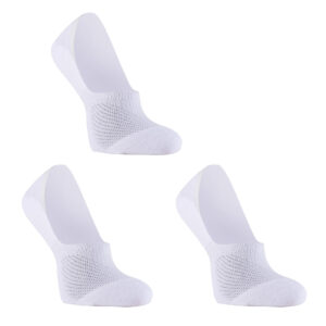 3X  Cushion No Show Ankle Socks Large Non-Slip Breathable WHITE