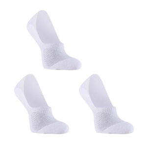 3X  Cushion No Show Ankle Socks Medium Non-Slip Breathable WHITE