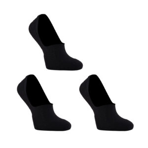 3X  Cushion No Show Ankle Socks Small Non-Slip Breathable BLACK