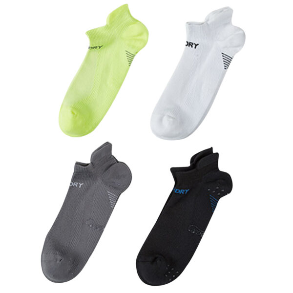 4X  Seamless Sport Sneakers Socks Large Non-Slip Heel Tab MULTI COLOUR