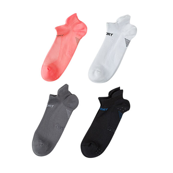 4X  Seamless Sport Sneakers Socks Small Non-Slip Heel Tab MULTI COLOUR