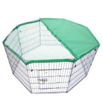 Pet Playpen Foldable Dog Cage 8 Panel 42in with Cover