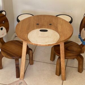 Children's furniture Set  Table and 2 Chairs -natural wood handmade and solid build